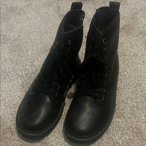 Steve Madden Black Combat Moto Boots